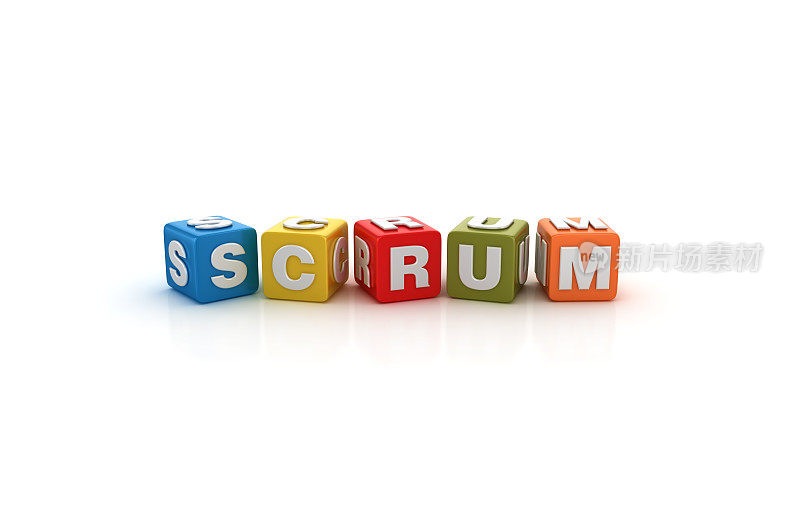 SCRUM流行语立方体- 3D渲染